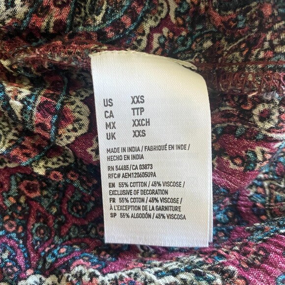 American Eagle Purple Paisley Print Dress Women's XXS - Picture 12 of 13